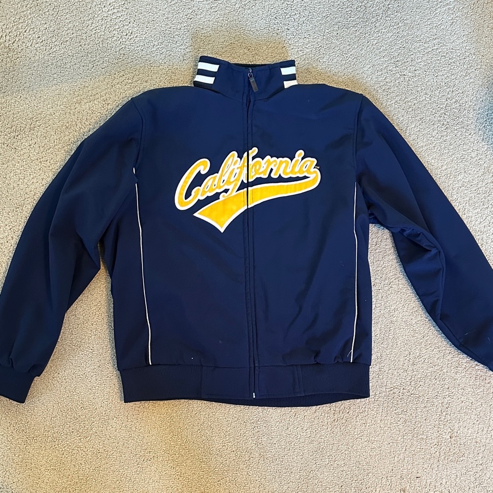 Vintage California (UC Berkeley) Navy Blue Varsity Jacket with White Trim